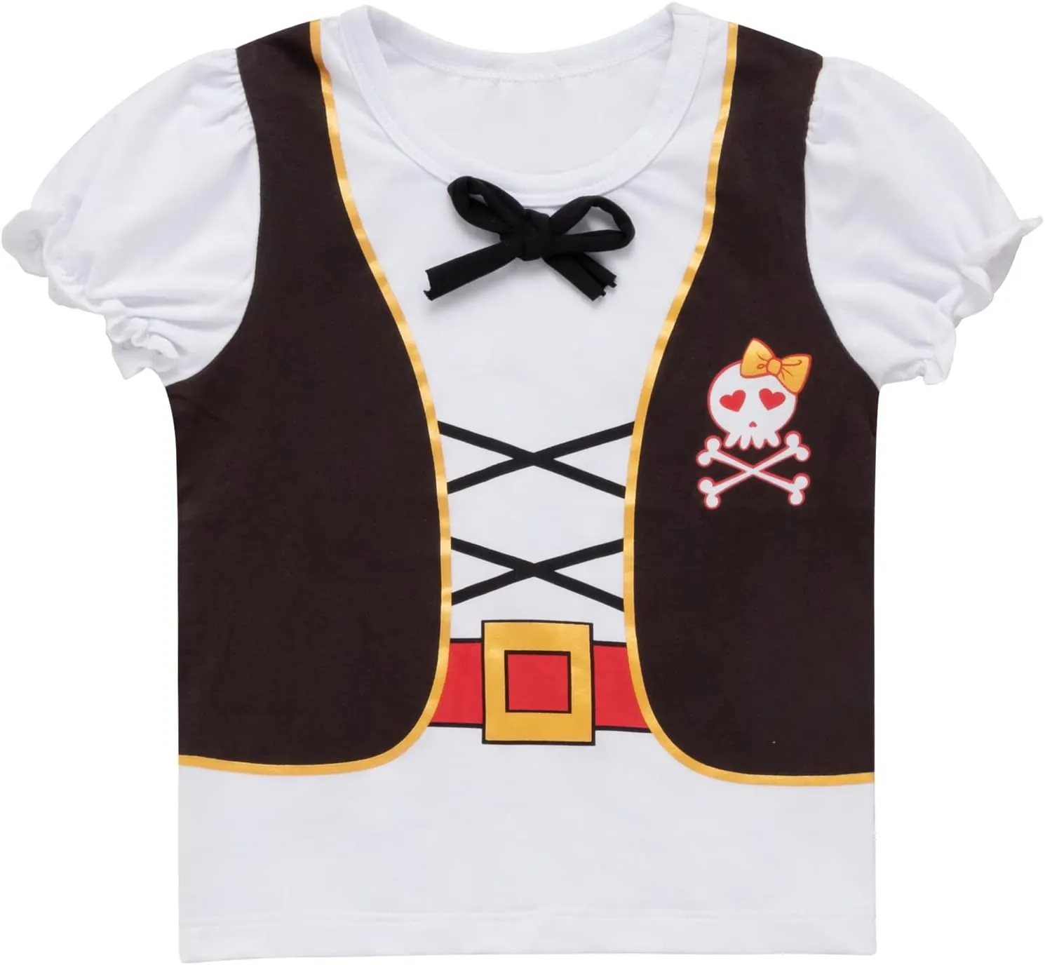 Toddler Baby Girl Outfits Halloween Costume Kid Pirate Stripe Skirt with Head Scarf