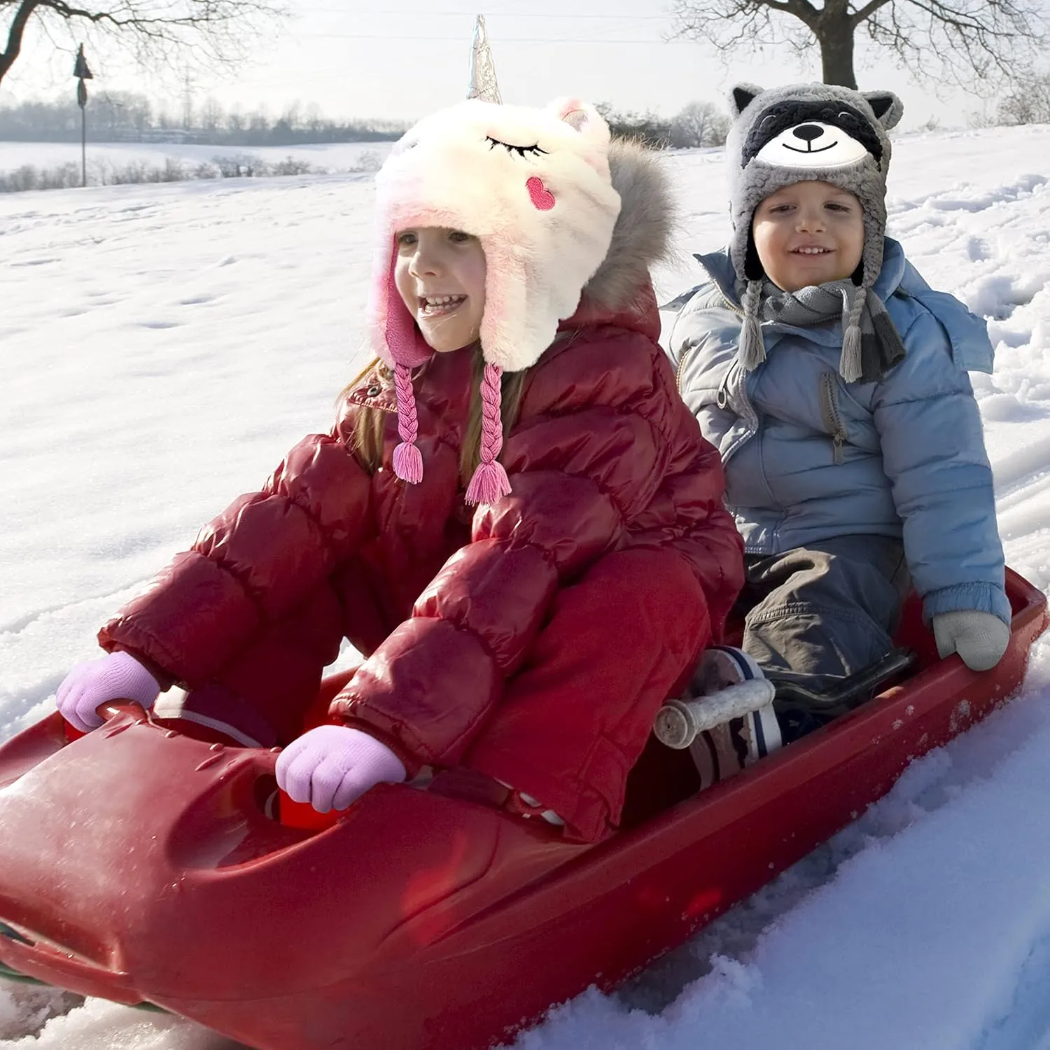 Toddler Winter Hat and Gloves Set for Ages 4-7 or Boys & Girls Winter Hat & Toddler Mittens Ages 2-4
