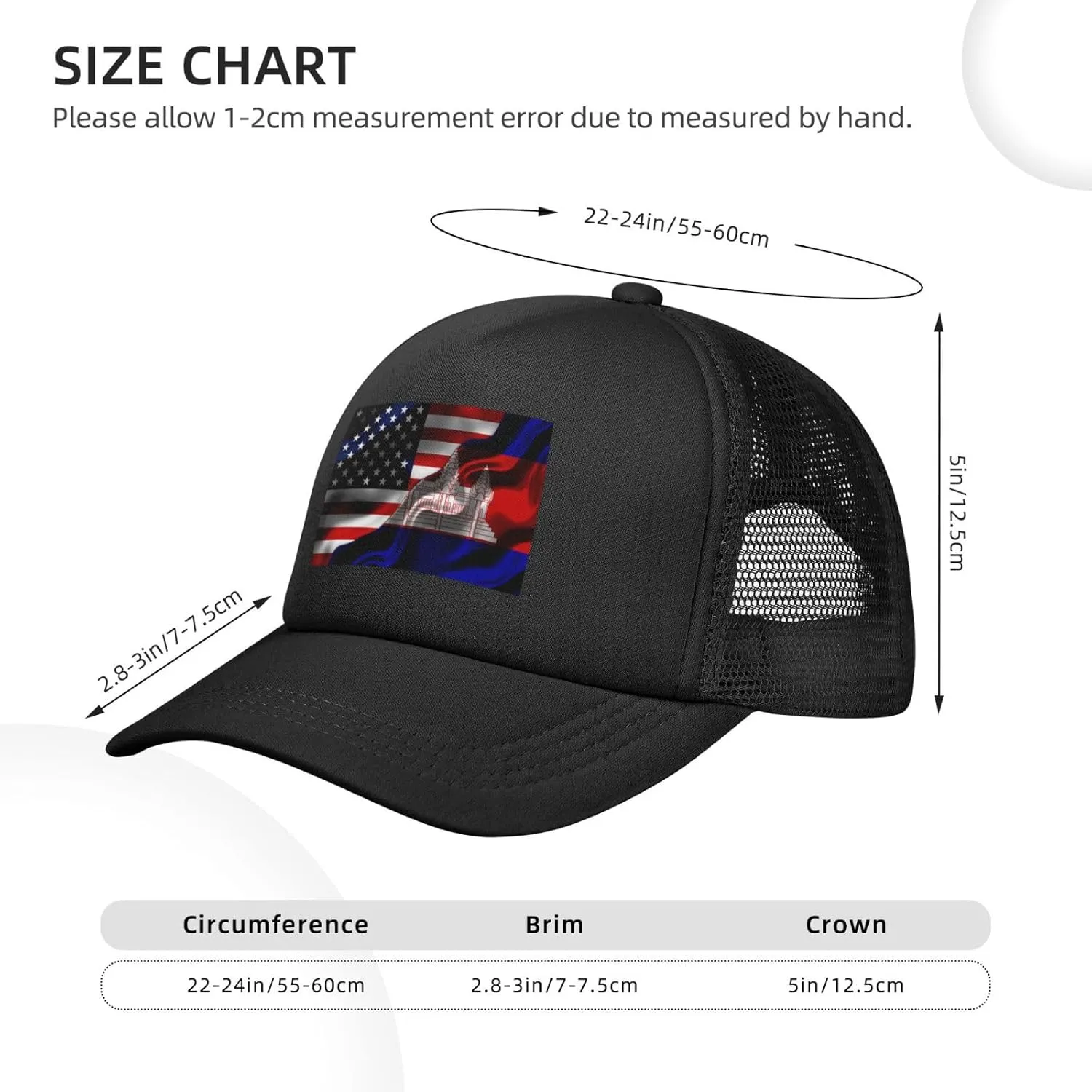 Trucker Hat for Men Women Mesh Baseball Cap Summer Golf Dad Hat Adjustable Outdoor Snapback Hat