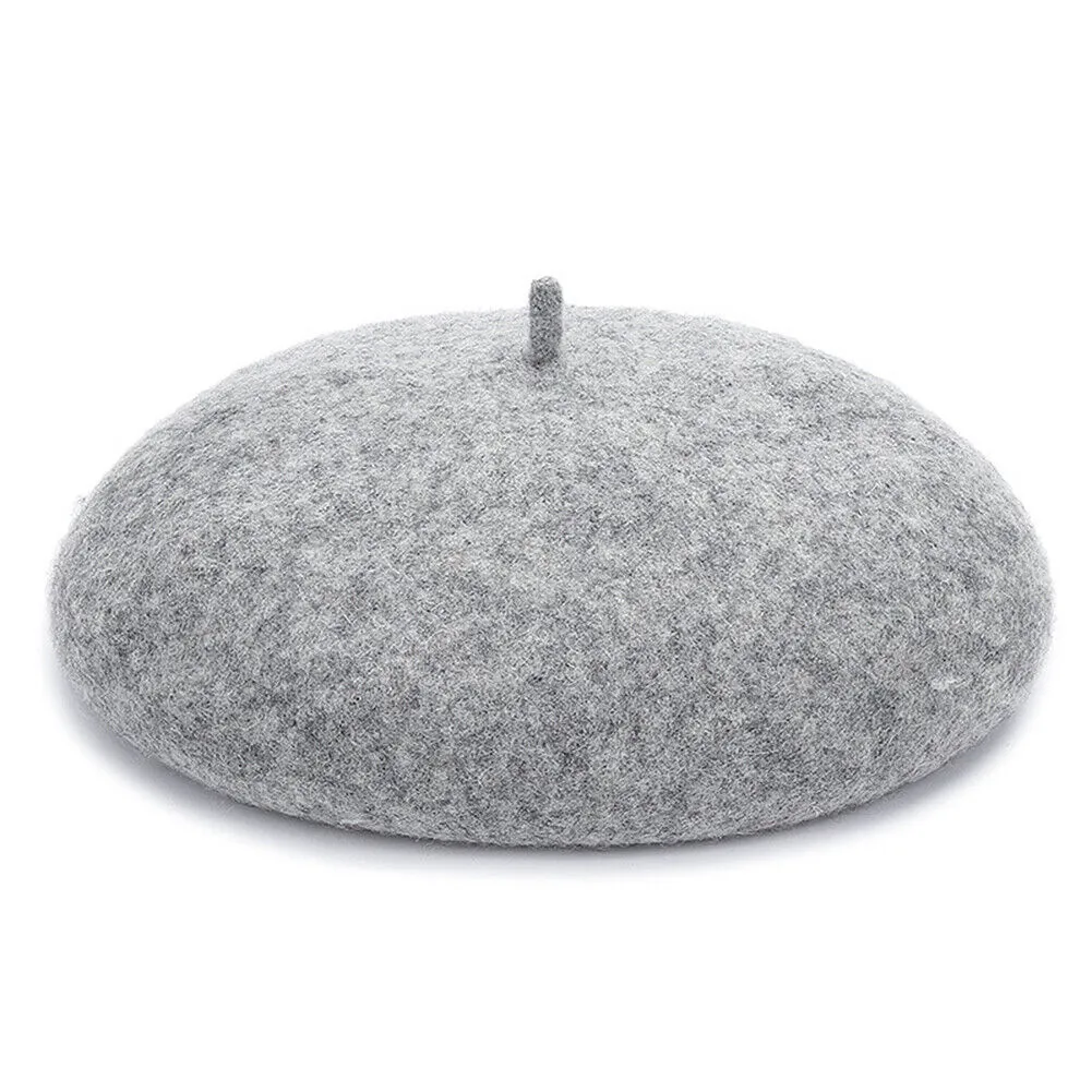 US Beanie Beret Winter Warmer French Artist Hats Ski Caps 95% Wool Solid Color