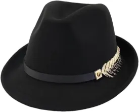 Women Roll Up Short Brim Fedora Hats with Belt Band Fashion Casual Panama Cap Solid Trilby Hat