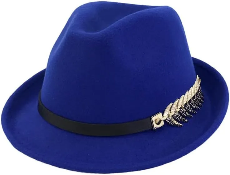 Women Roll Up Short Brim Fedora Hats with Belt Band Fashion Casual Panama Cap Solid Trilby Hat
