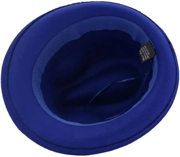 Women Roll Up Short Brim Fedora Hats with Belt Band Fashion Casual Panama Cap Solid Trilby Hat