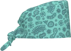 Working Cap Scrub Cap with Sweatband Adjustable Unisex Women Tie Back Hat Nurse Surgical Caps