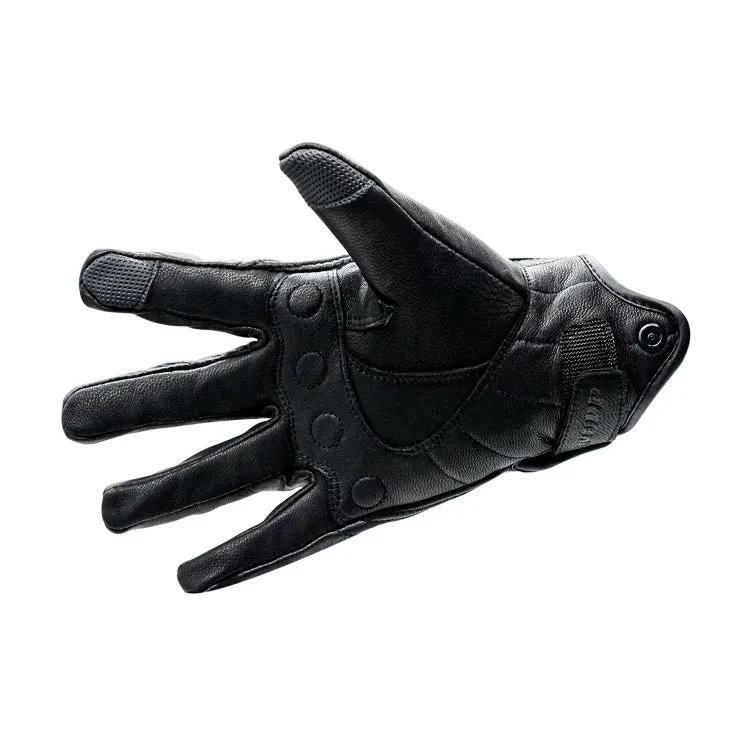WUPP CS-1047A Motorcycle Racing Cycling Windproof Leather Full Finger Gloves, Size:M(Black)