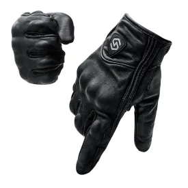 WUPP CS-1047A Motorcycle Racing Cycling Windproof Leather Full Finger Gloves, Size:M(Black)