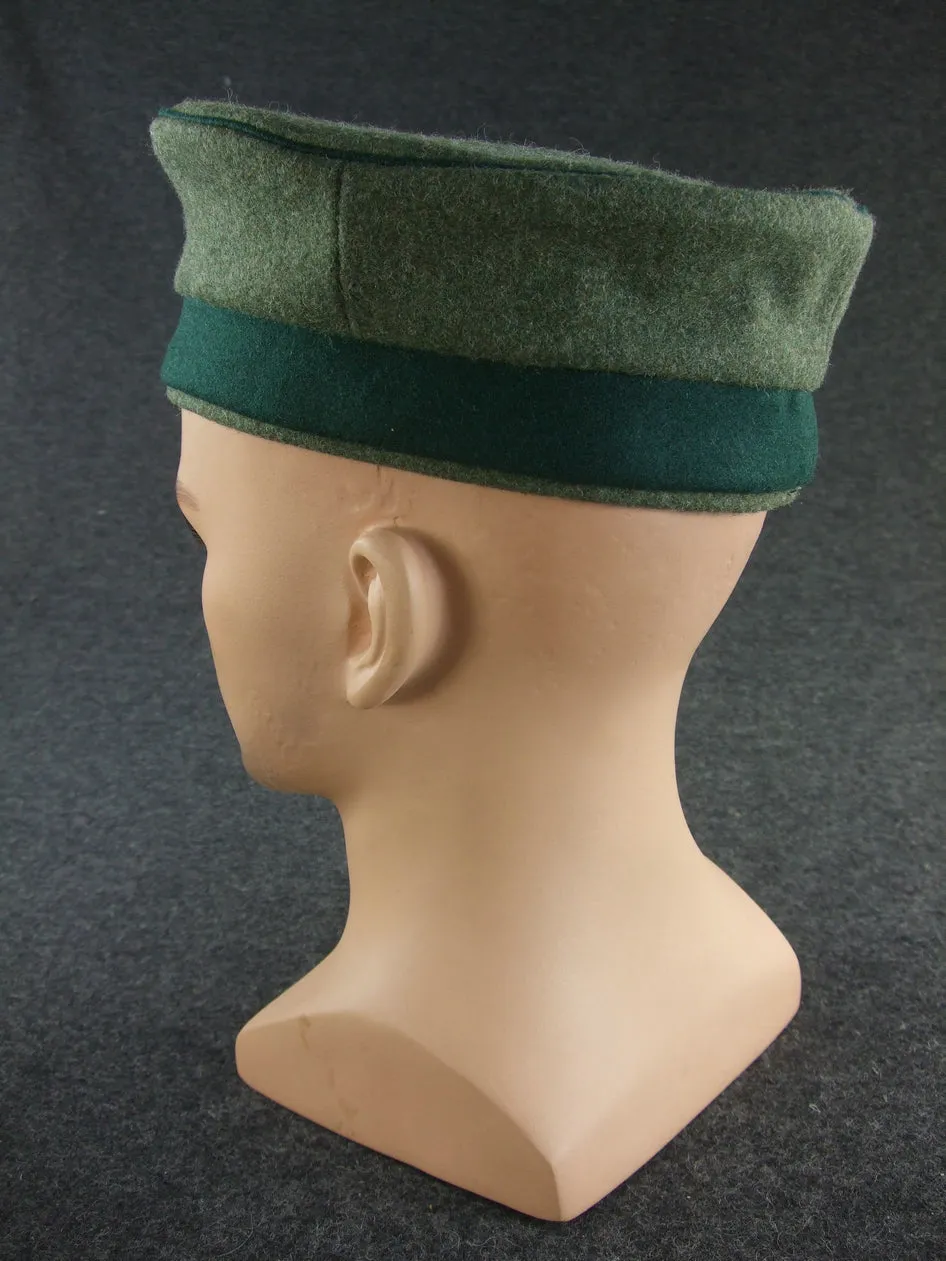 WW1 German EM Beret Cap M1917 Green Band   Green Piping
