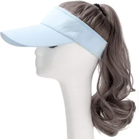 YEKEYI Outdoor Hat Wig Hat with Hair Ponytail Wig Baseball Cap with Hair Brown Black Wavy Women Wig Hats