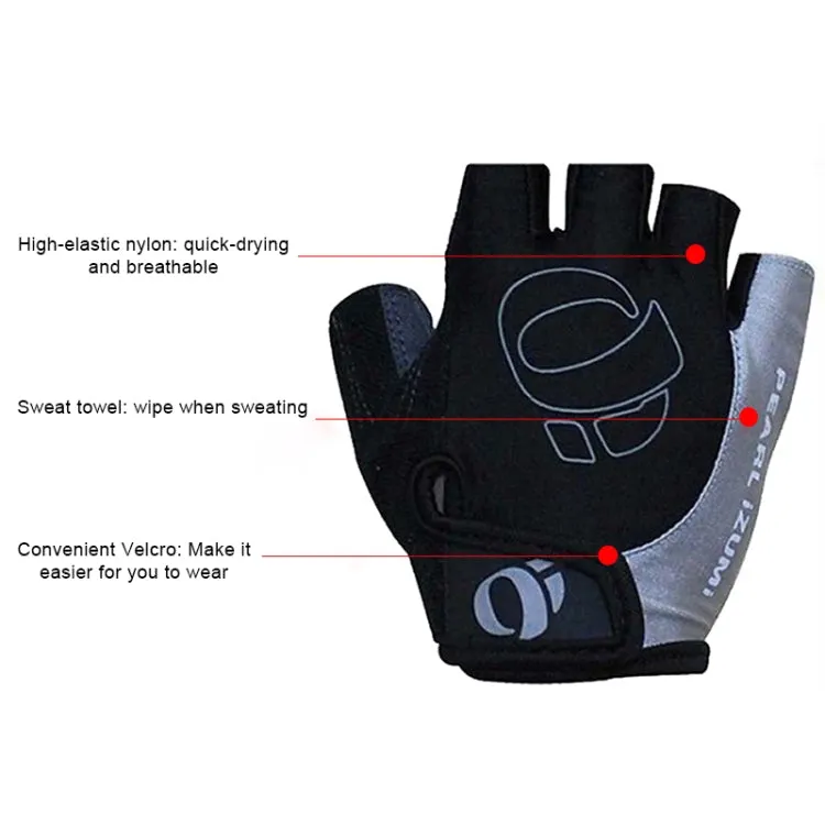 YIZIMI Anti-shock Half-finger Gloves Cycling Silicone Short Finger Gloves, Size: M(Black Yellow)
