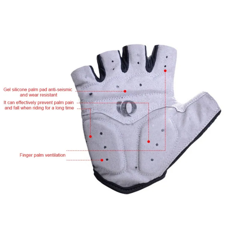 YIZIMI Anti-shock Half-finger Gloves Cycling Silicone Short Finger Gloves, Size: M(Black Yellow)