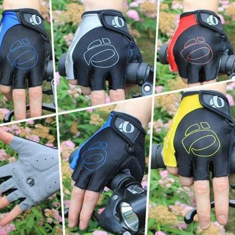 YIZIMI Anti-shock Half-finger Gloves Cycling Silicone Short Finger Gloves, Size: M(Black Yellow)