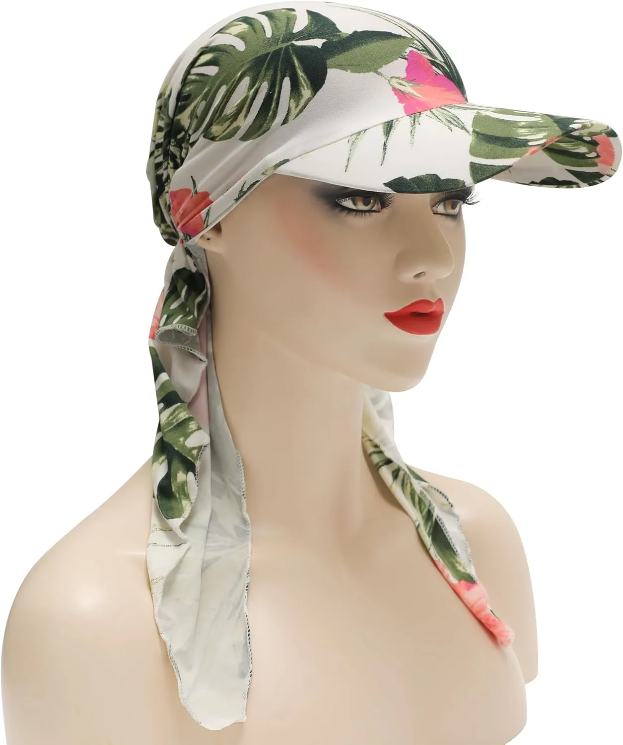 ZLYC Chemo Headwear for Women Brim Visor Head Scarf Pre Tied Headwraps Lightweight Skull Cap