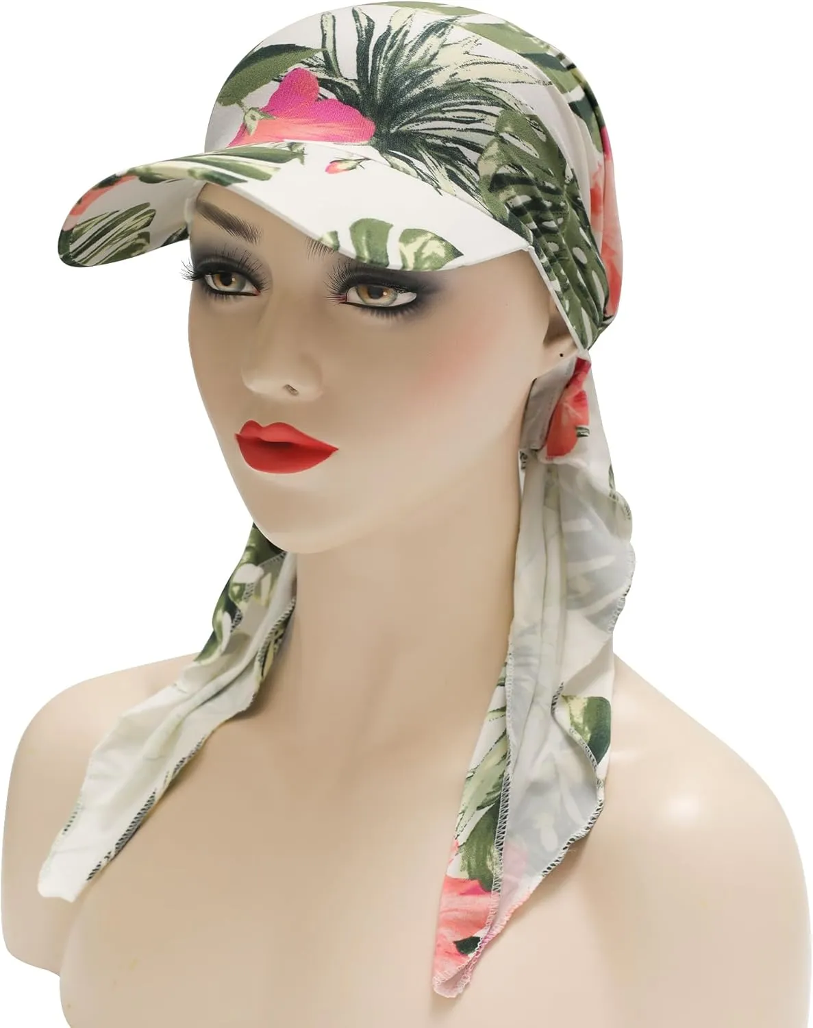 ZLYC Chemo Headwear for Women Brim Visor Head Scarf Pre Tied Headwraps Lightweight Skull Cap
