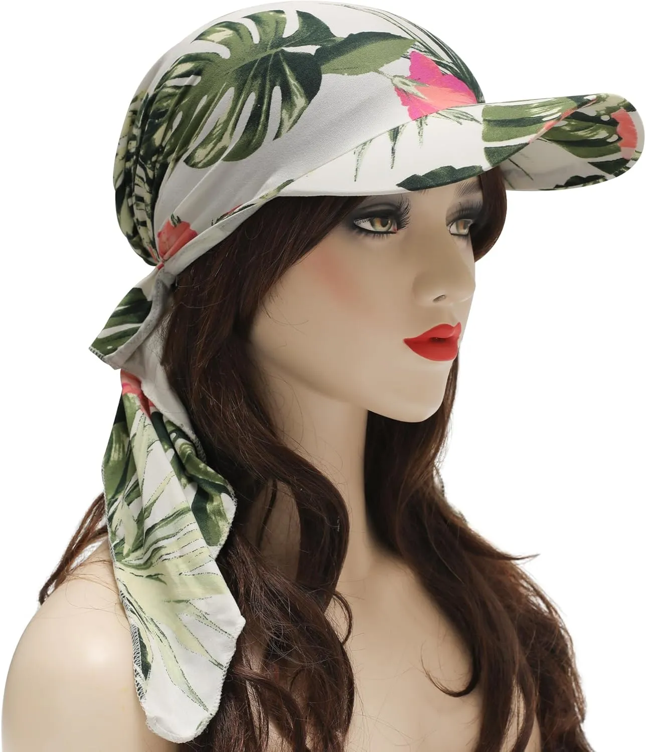 ZLYC Chemo Headwear for Women Brim Visor Head Scarf Pre Tied Headwraps Lightweight Skull Cap