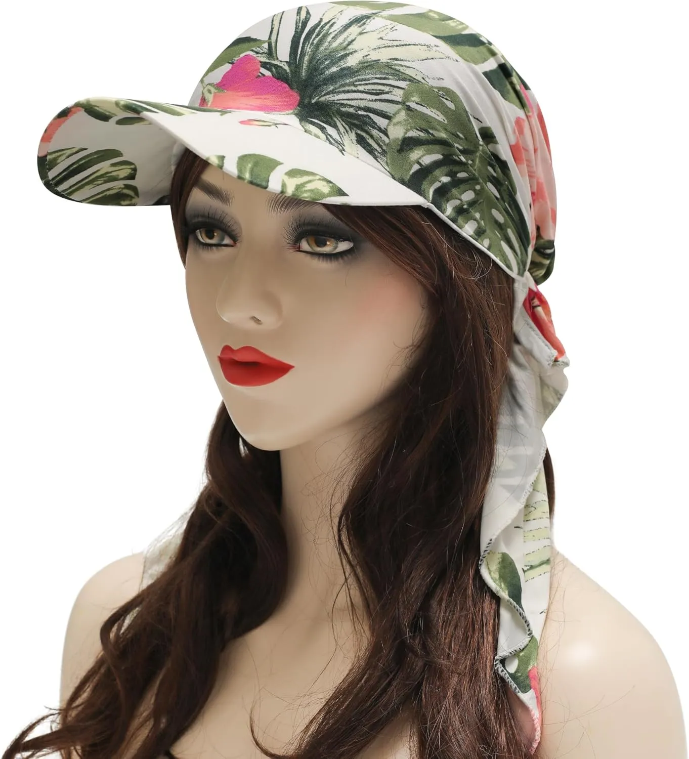 ZLYC Chemo Headwear for Women Brim Visor Head Scarf Pre Tied Headwraps Lightweight Skull Cap